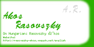 akos rasovszky business card